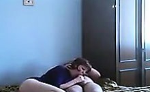 Russian Woman Being Watched Sucking Cock