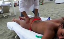 Voyeur Beach Massage Hot Sexy Asses